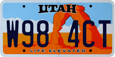 UT license plate W984CT