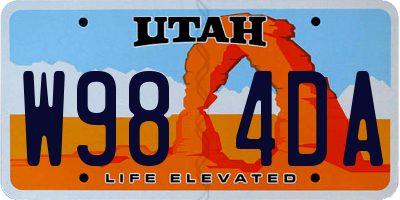 UT license plate W984DA