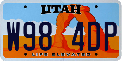 UT license plate W984DP