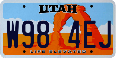 UT license plate W984EJ