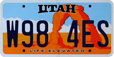 UT license plate W984ES