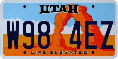 UT license plate W984EZ