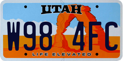 UT license plate W984FC