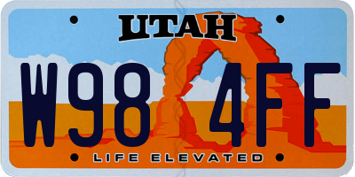 UT license plate W984FF