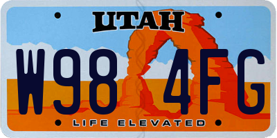 UT license plate W984FG