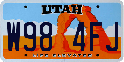 UT license plate W984FJ