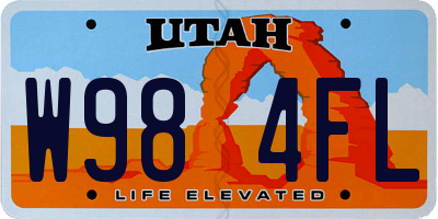 UT license plate W984FL