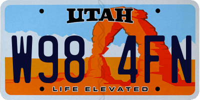 UT license plate W984FN