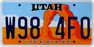 UT license plate W984FO