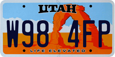 UT license plate W984FP