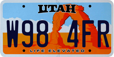 UT license plate W984FR