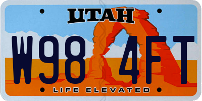 UT license plate W984FT
