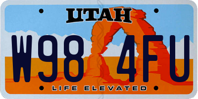 UT license plate W984FU