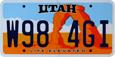 UT license plate W984GI