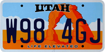 UT license plate W984GJ