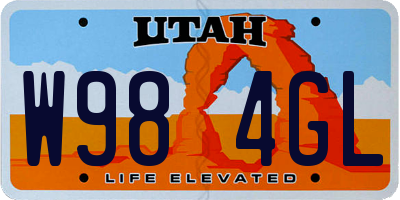 UT license plate W984GL