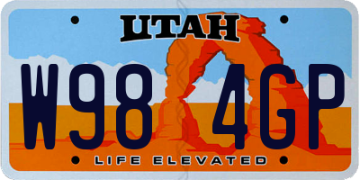 UT license plate W984GP
