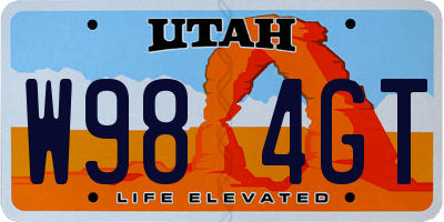 UT license plate W984GT