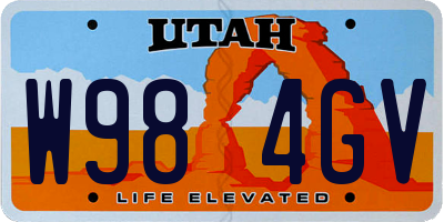 UT license plate W984GV