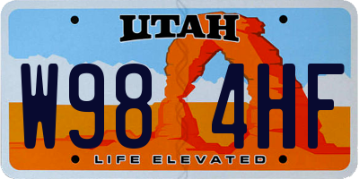 UT license plate W984HF