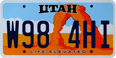 UT license plate W984HI