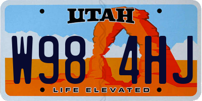 UT license plate W984HJ