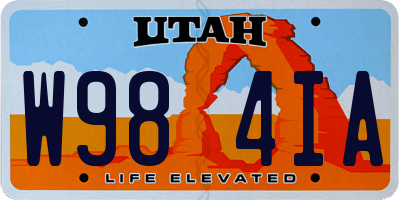 UT license plate W984IA