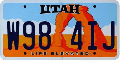 UT license plate W984IJ