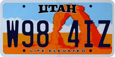 UT license plate W984IZ