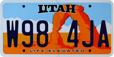 UT license plate W984JA