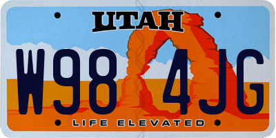 UT license plate W984JG