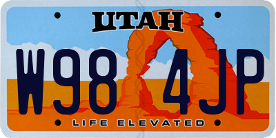 UT license plate W984JP