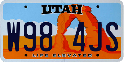 UT license plate W984JS