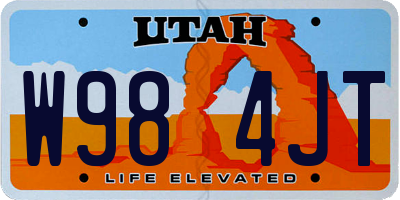 UT license plate W984JT