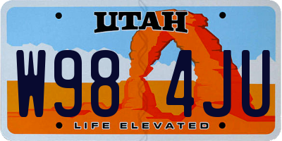 UT license plate W984JU