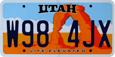 UT license plate W984JX