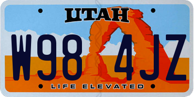 UT license plate W984JZ