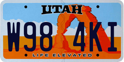 UT license plate W984KI