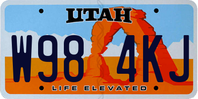 UT license plate W984KJ