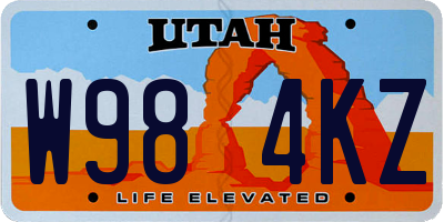 UT license plate W984KZ