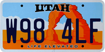 UT license plate W984LF