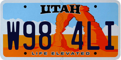 UT license plate W984LI