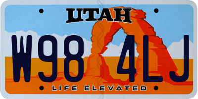 UT license plate W984LJ