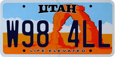 UT license plate W984LL