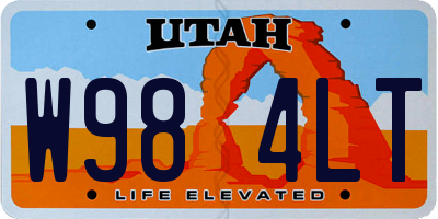UT license plate W984LT
