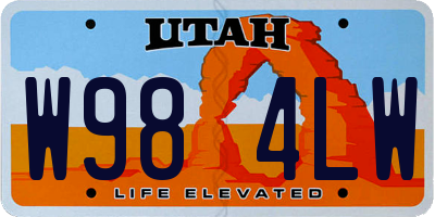 UT license plate W984LW