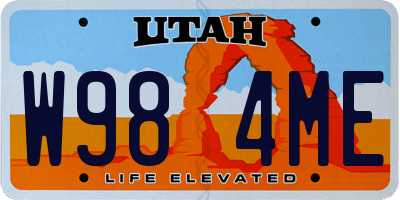 UT license plate W984ME