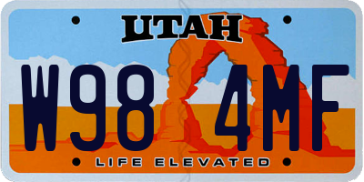 UT license plate W984MF
