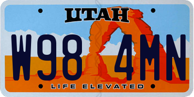 UT license plate W984MN