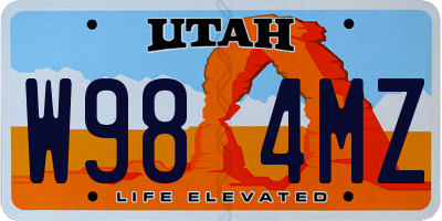 UT license plate W984MZ